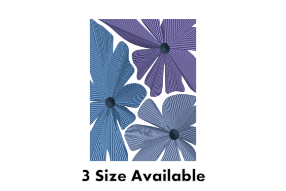 Abstract Blue Floral Embroidery File