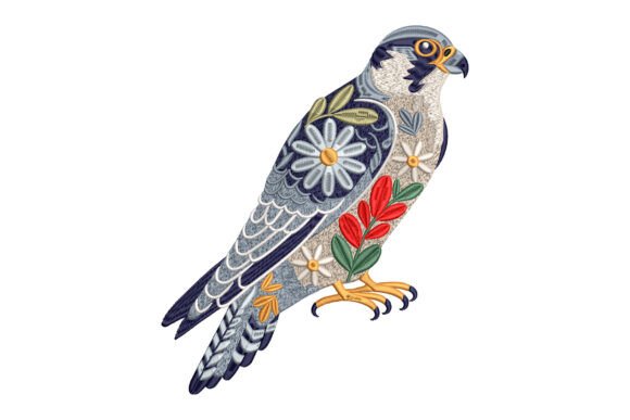Floral Falcon Embroidery