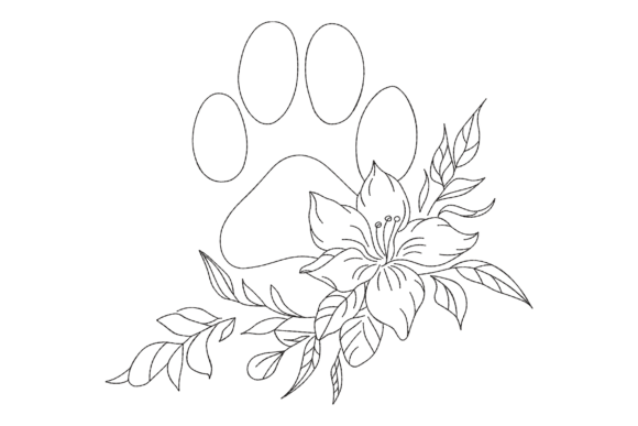 Floral Paw: A Charming Embroidery Design for Meaningful Gifts