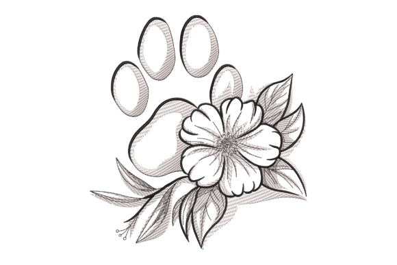 Floral Paw Print
