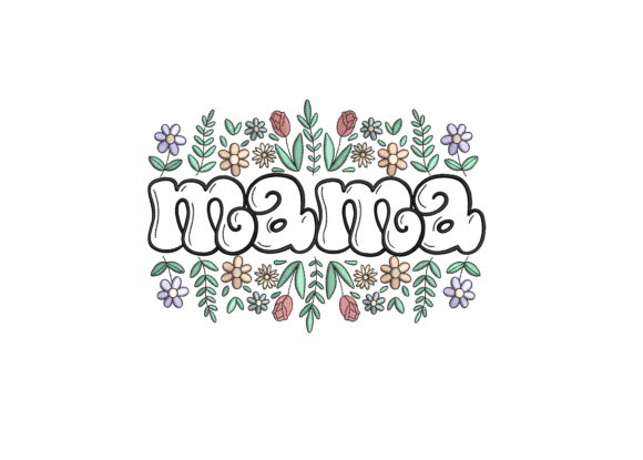 Mama with Floral Border