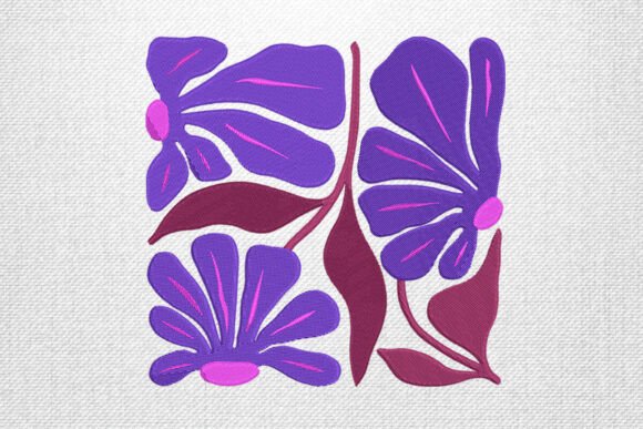 Purple Blooms: A Thoughtful Embroidery Design for Meaningful Gifts