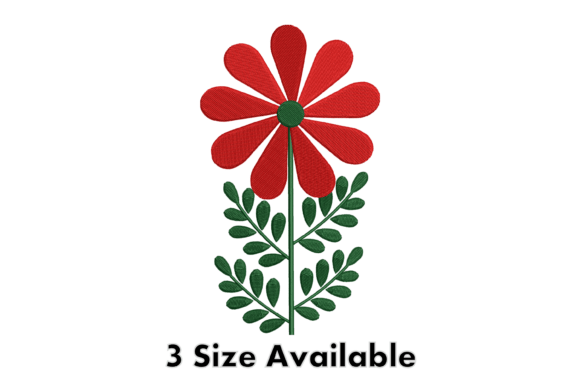 Red Daisy Flower: A Cheerful Seasonal Embroidery Staple